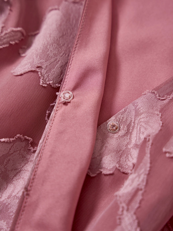 Damenkleid mit Rüschenärmeln und Blumenmuster 