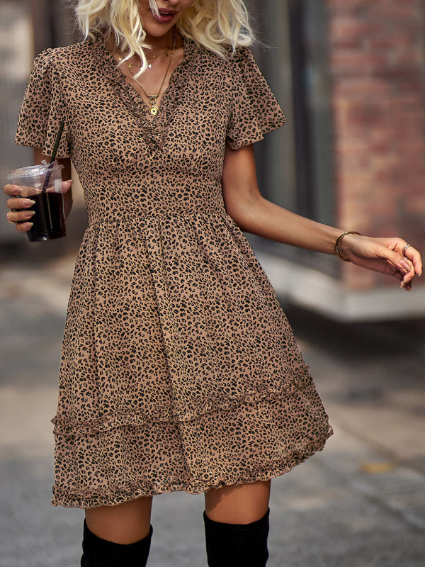 Casual all-match spring and summer sexy short dress - Closther