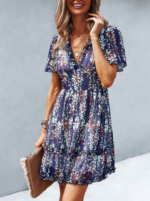 Casual all-match spring and summer sexy short dress - Closther