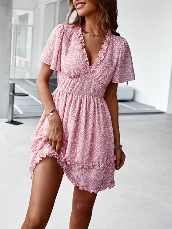 Casual all-match spring and summer sexy short dress - Closther