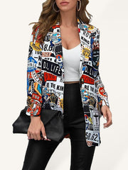 veste de tailleur pour femme avec logo imprimé graffiti tendance. 