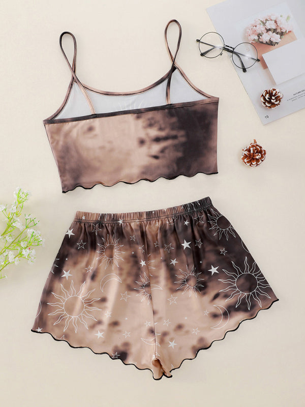 Homewear-Set für Damen: Camisole-Top mit Batikmuster im Xingyue-Stil + Shorts 