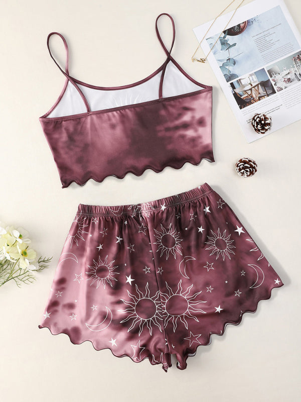 Homewear-Set für Damen: Camisole-Top mit Batikmuster im Xingyue-Stil + Shorts 