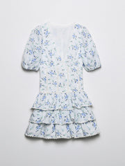 Robe imprimée brodée de style français, nouvelle robe pour femme, de style européen et américain 