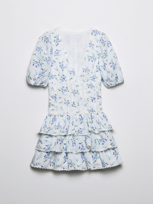 Robe imprimée brodée de style français, nouvelle robe pour femme, de style européen et américain 