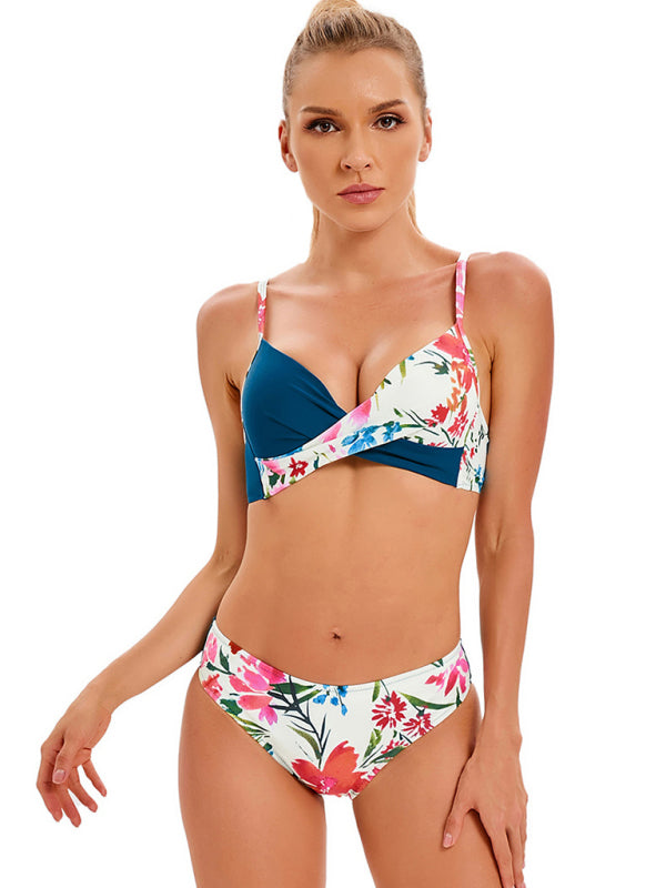 Bikini-Set für Damen mit tropischem Blumenmuster 