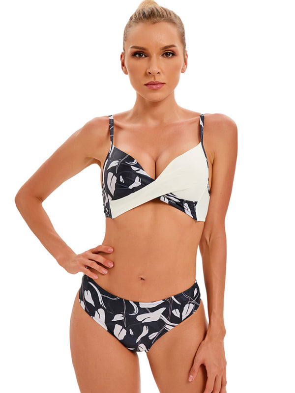 Bikini-Set für Damen mit tropischem Blumenmuster 