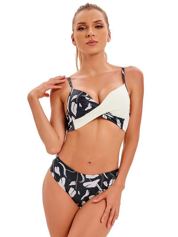 Bikini-Set für Damen mit tropischem Blumenmuster 