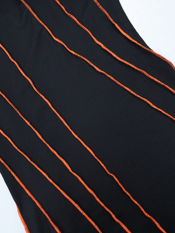 Robe midi moulante chic à manches longues 