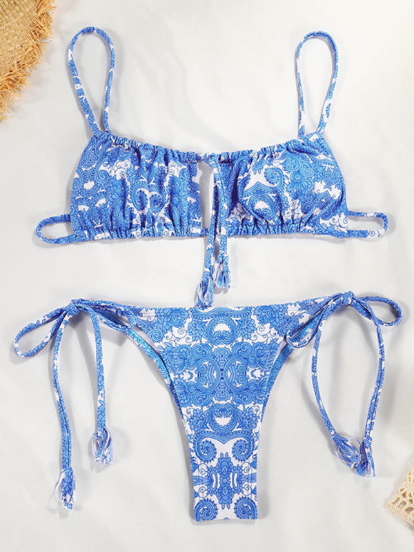 Sexy kleiner, frisch bedruckter Bikini mit Trägern neu 