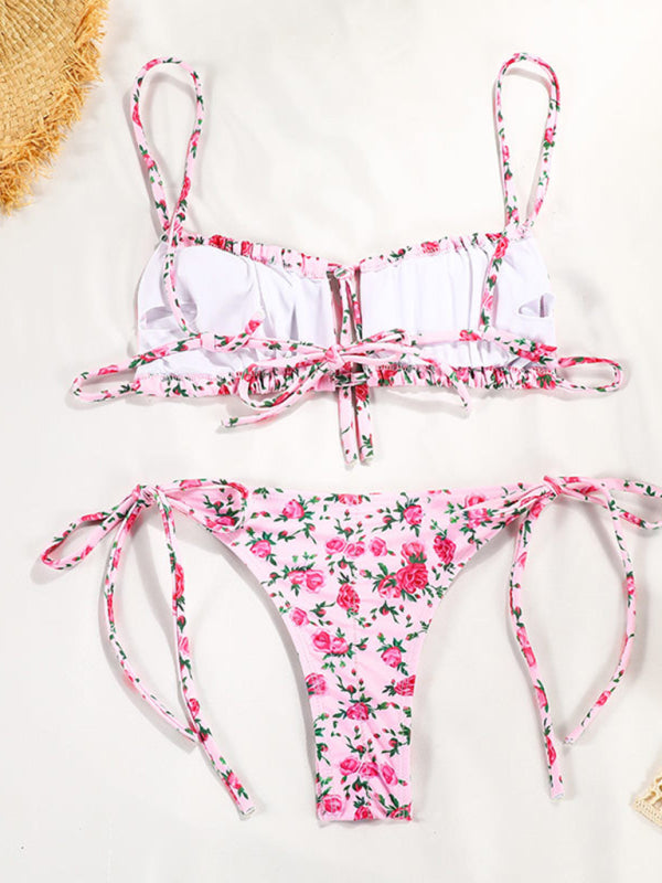 Sexy kleiner, frisch bedruckter Bikini mit Trägern neu 