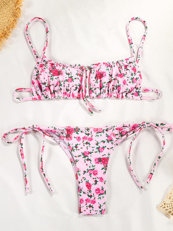 Sexy kleiner, frisch bedruckter Bikini mit Trägern neu 
