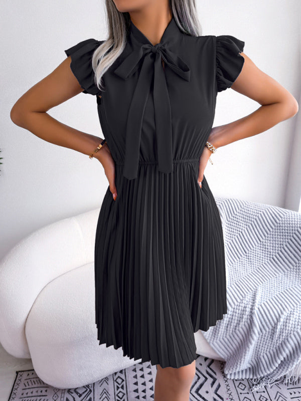 Women's Temperament Lace-up Waist Pleated Skirt