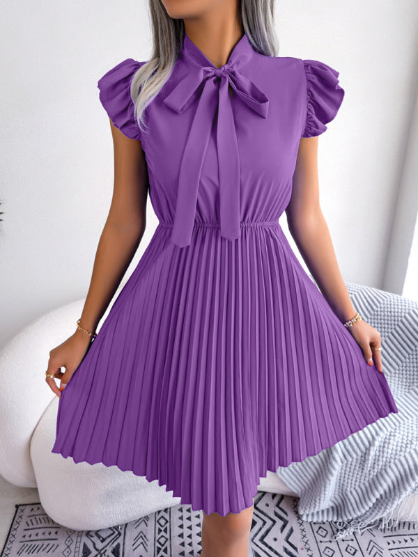 Women's Temperament Lace-up Waist Pleated Skirt