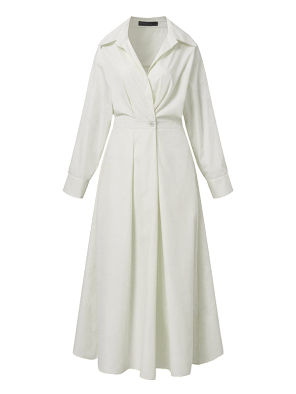 Elegantes, einfarbiges Hemdkleid für Damen 