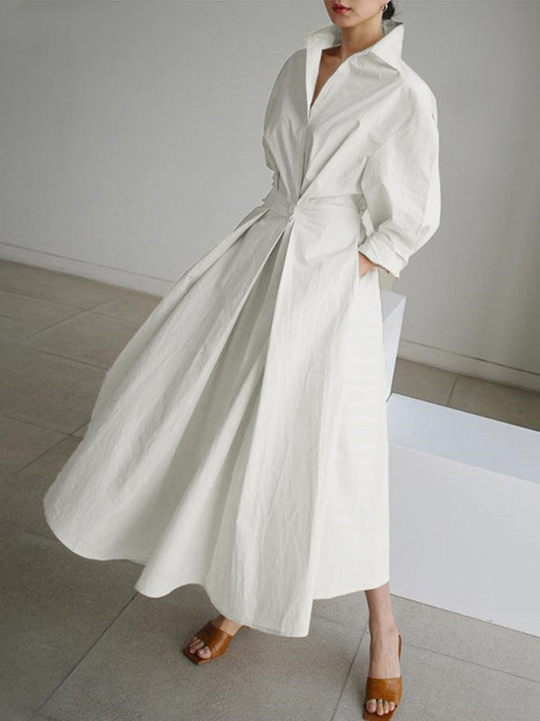 Elegantes, einfarbiges Hemdkleid für Damen 