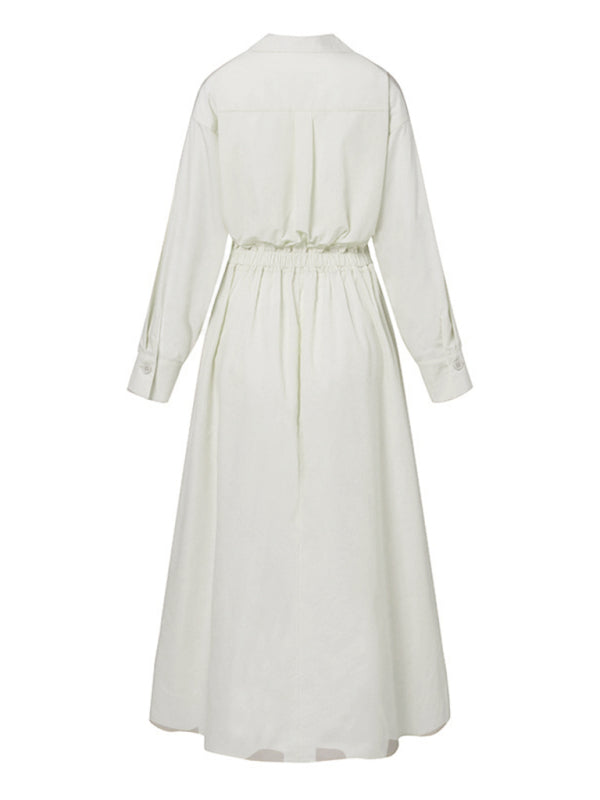 Elegantes, einfarbiges Hemdkleid für Damen 