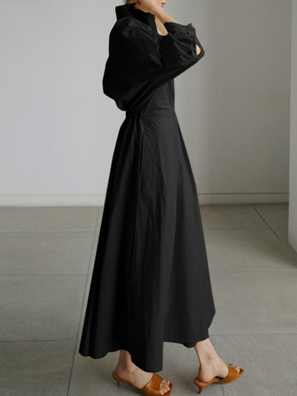 Elegantes, einfarbiges Hemdkleid für Damen 