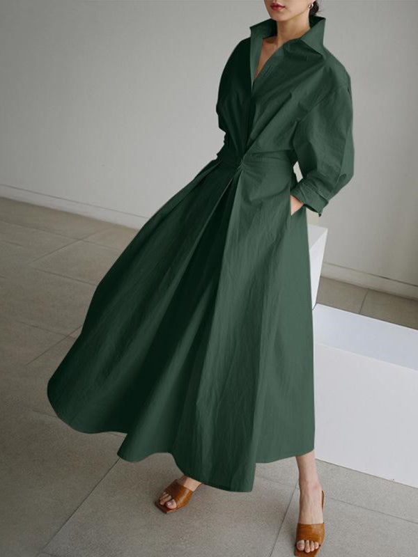 Elegantes, einfarbiges Hemdkleid für Damen 