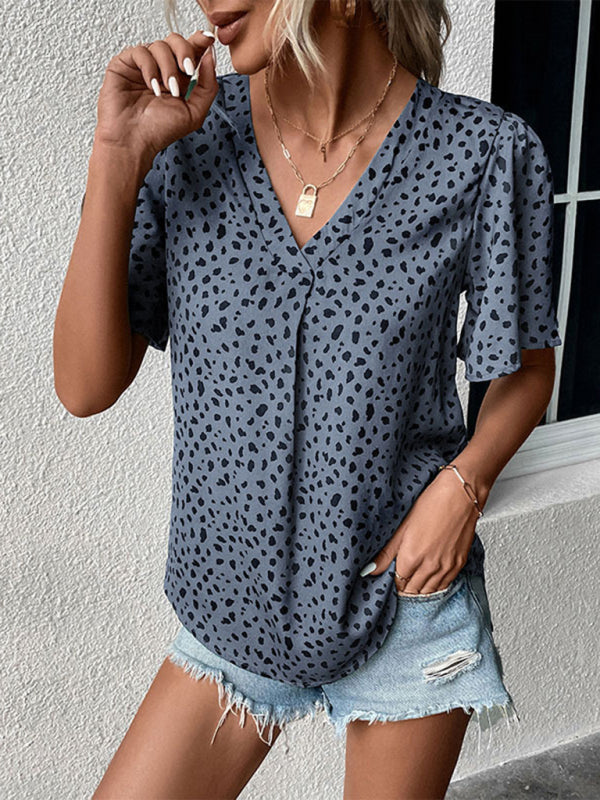 Summer New Fashion Ladies Tops Leopard Print Shirts - Closther