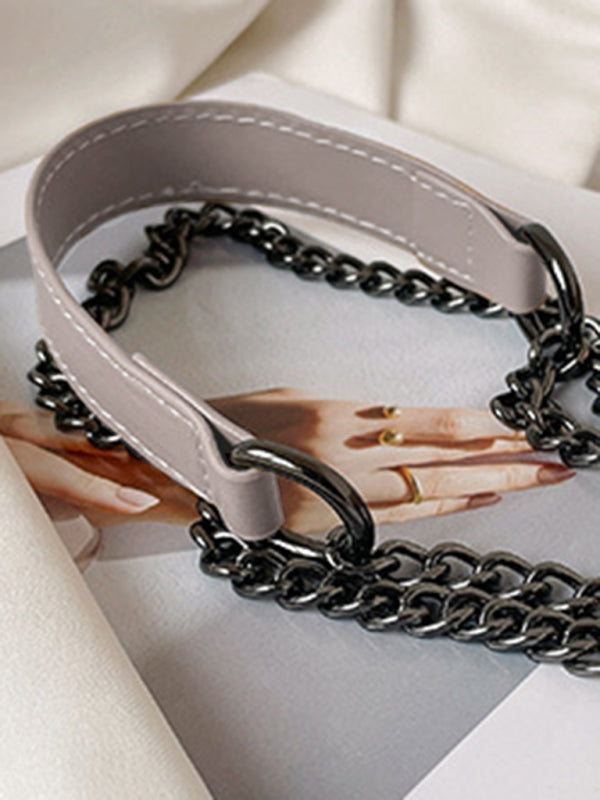 Bestickte, tragbare kleine quadratische Tasche mit Kette, Schultertasche 