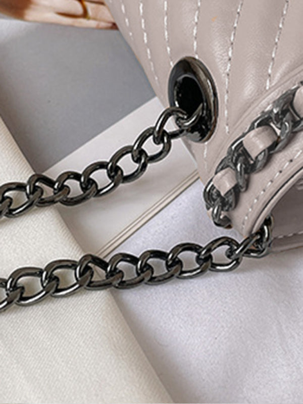 Bestickte, tragbare kleine quadratische Tasche mit Kette, Schultertasche 