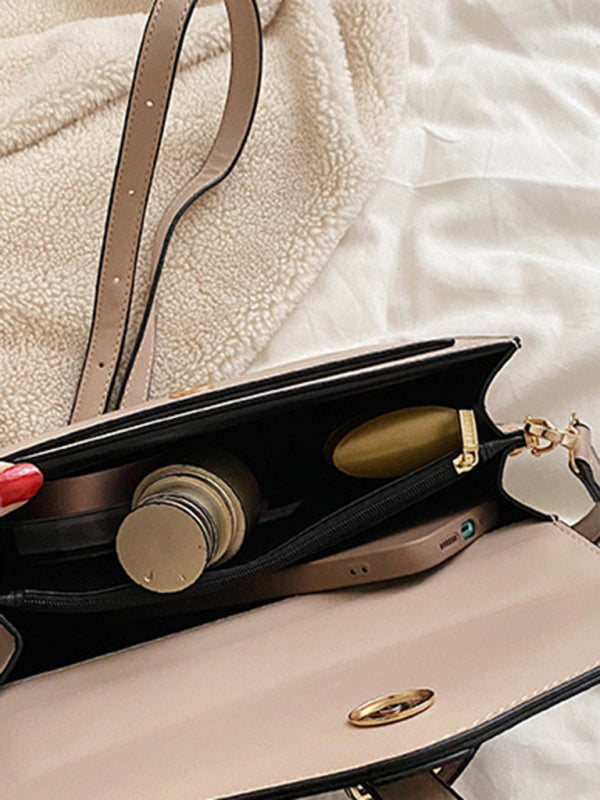 Retro-Schultertasche, vielseitig kombinierbar, kleine quadratische Umhängetasche 