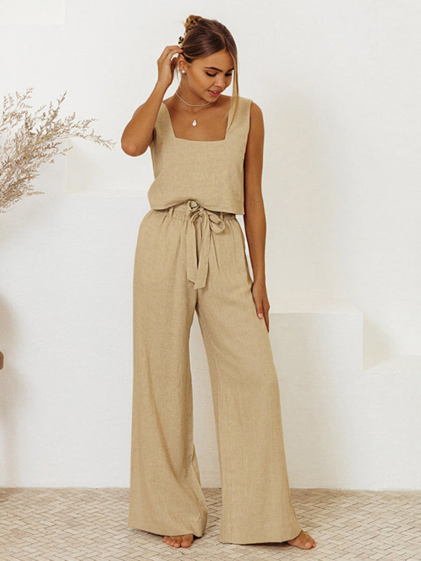 Neuer Damen-Anzug mit ärmelloser Weste und lockerer Hose 