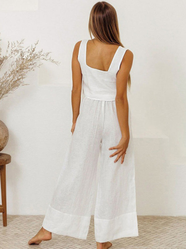 Neuer Damen-Anzug mit ärmelloser Weste und lockerer Hose 
