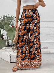 Neue, modische Hose mit Blumenmuster und weitem Bein 