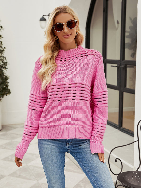 Pullover Sweater Striped Women's Knitwear Fashion Sweater - Closther