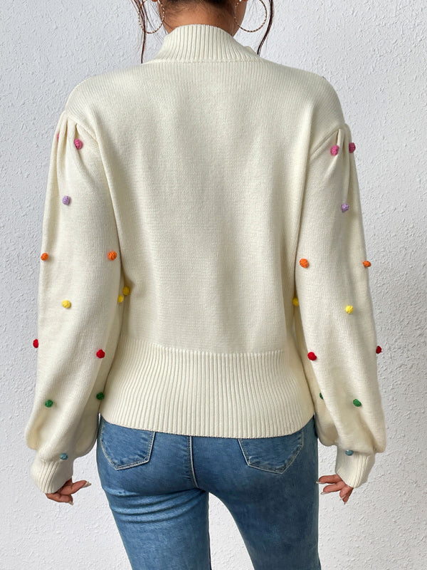 Women's Color Beaded Women's Knitwear Women's Fashion Sweater - Closther