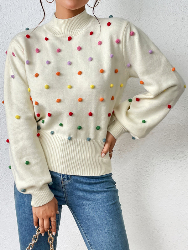 Women's Color Beaded Women's Knitwear Women's Fashion Sweater - Closther