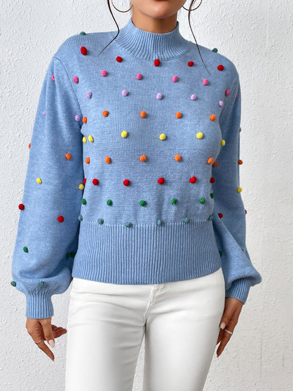 Women's Color Beaded Women's Knitwear Women's Fashion Sweater - Closther