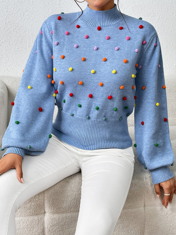 Women's Color Beaded Women's Knitwear Women's Fashion Sweater - Closther