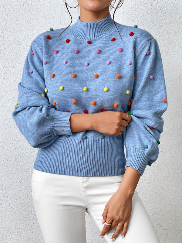 Women's Color Beaded Women's Knitwear Women's Fashion Sweater - Closther