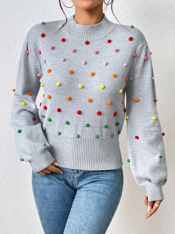 Women's Color Beaded Women's Knitwear Women's Fashion Sweater - Closther