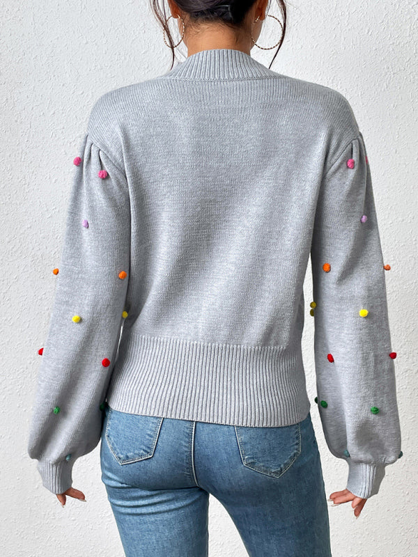 Women's Color Beaded Women's Knitwear Women's Fashion Sweater - Closther