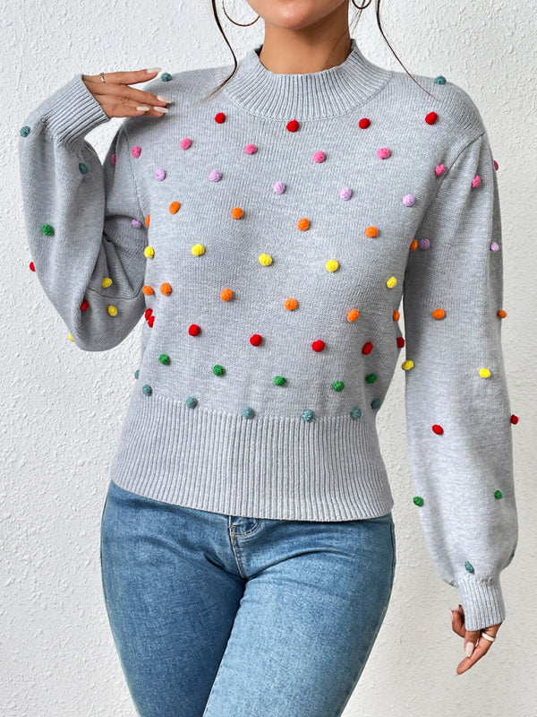 Women's Color Beaded Women's Knitwear Women's Fashion Sweater - Closther