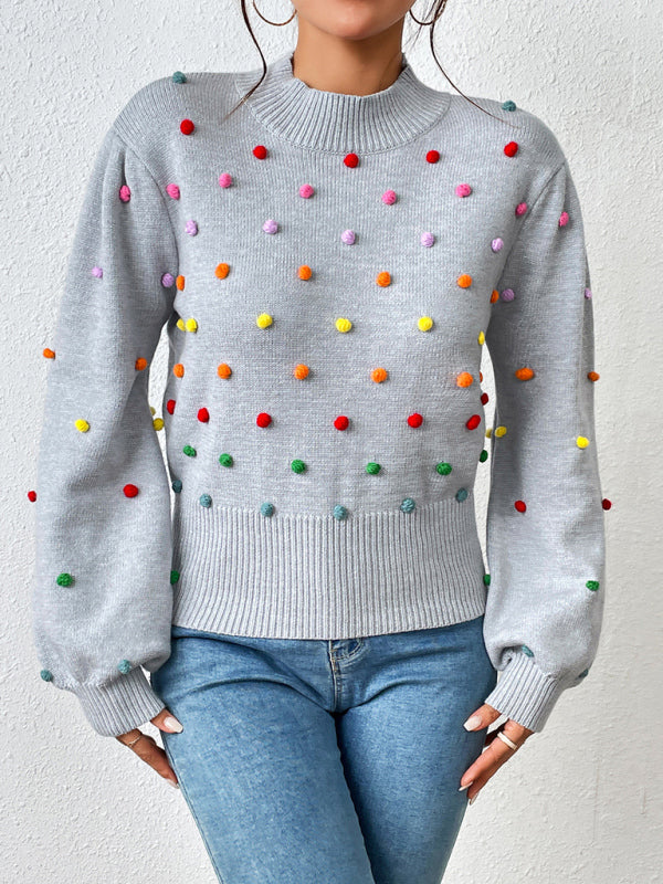 Women's Color Beaded Women's Knitwear Women's Fashion Sweater - Closther