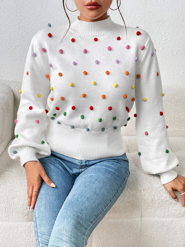 Women's Color Beaded Women's Knitwear Women's Fashion Sweater - Closther