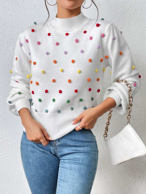 Women's Color Beaded Women's Knitwear Women's Fashion Sweater - Closther