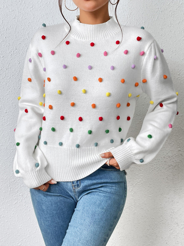 Women's Color Beaded Women's Knitwear Women's Fashion Sweater - Closther