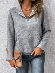 Sweat à capuche quatre saisons en maille unie 