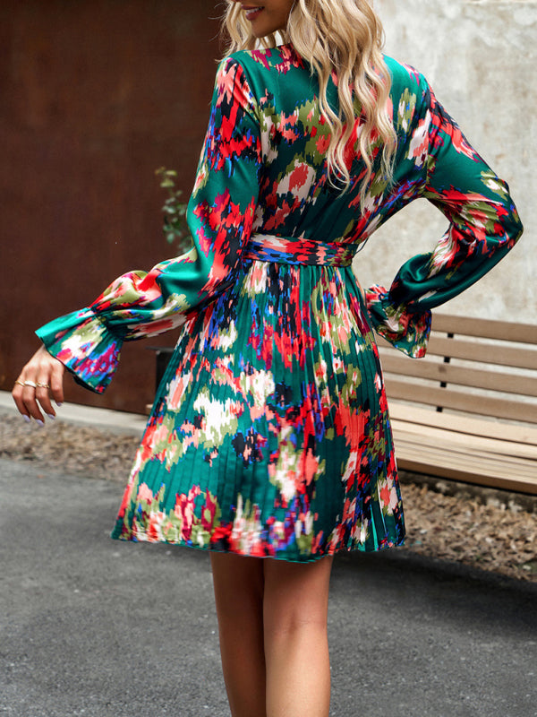 printed dress temperament elegant dress - Closther