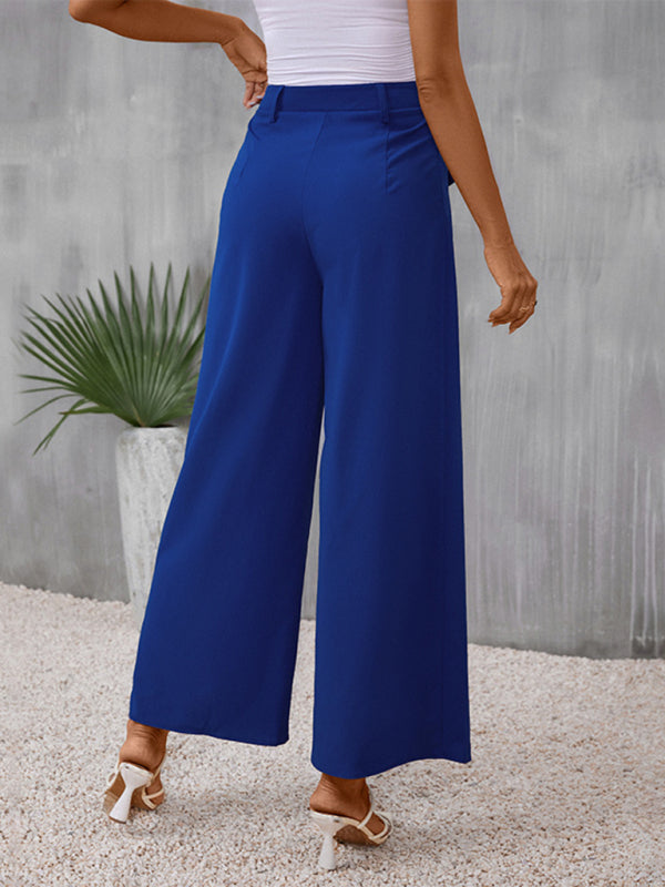 New slim fit blue wide-leg trousers - Closther