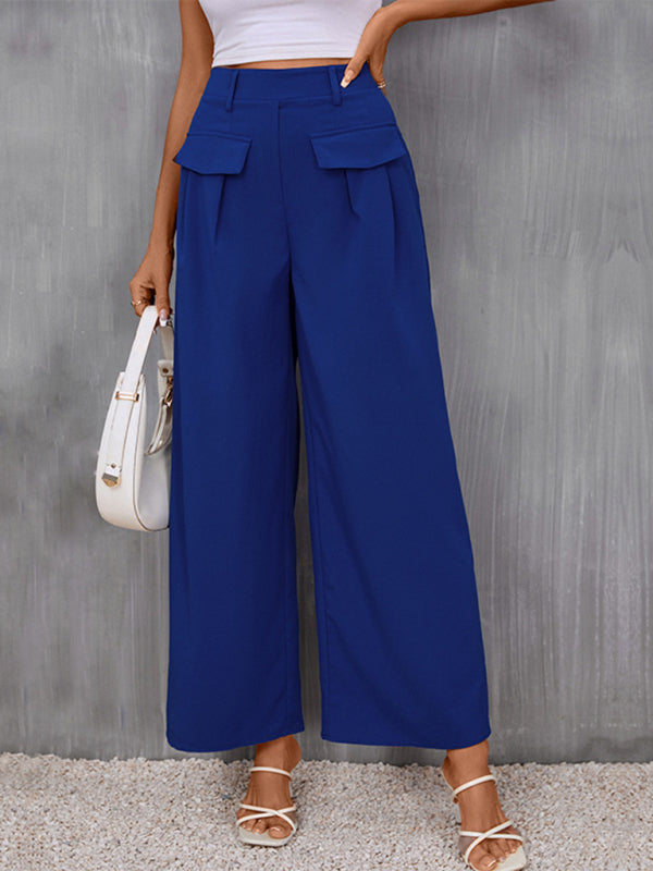 New slim fit blue wide-leg trousers - Closther