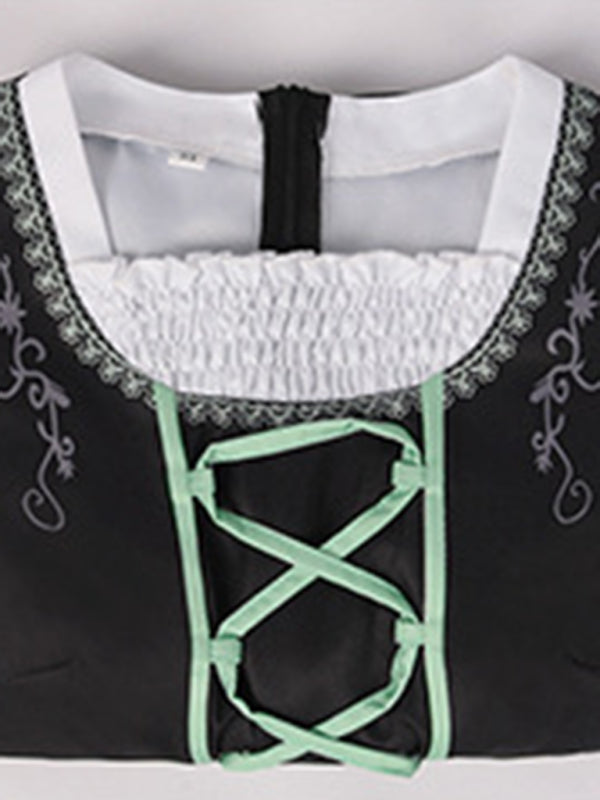 Robe de soirée traditionnelle brodée à lacets 