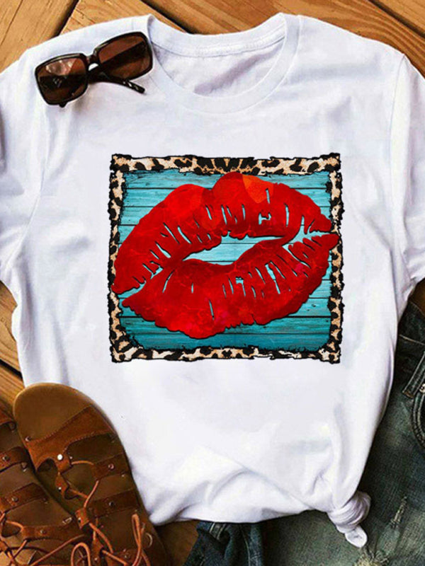 T-shirt à imprimé léopard pour femme 