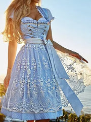Robe à manches courtes imprimée bière Oktoberfest allemande 